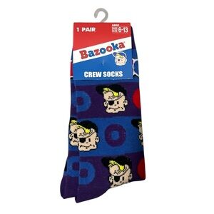 Bazooka Bubble Gum Retro Candy Funny Novelty Crew Socks